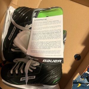 Bauer Kids Hockey Shoes - Black and Green